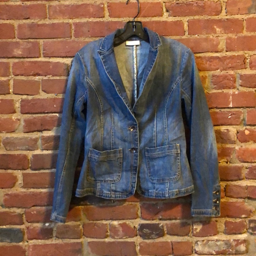 70’s Chic Denim Fitted Blazer